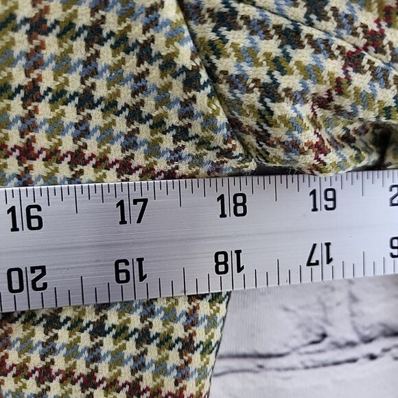 Ann Taylor Wool Blazer Jacket Houndstooth Green Plaid Sz 6 Vintage Y2K - Picture 6 of 11
